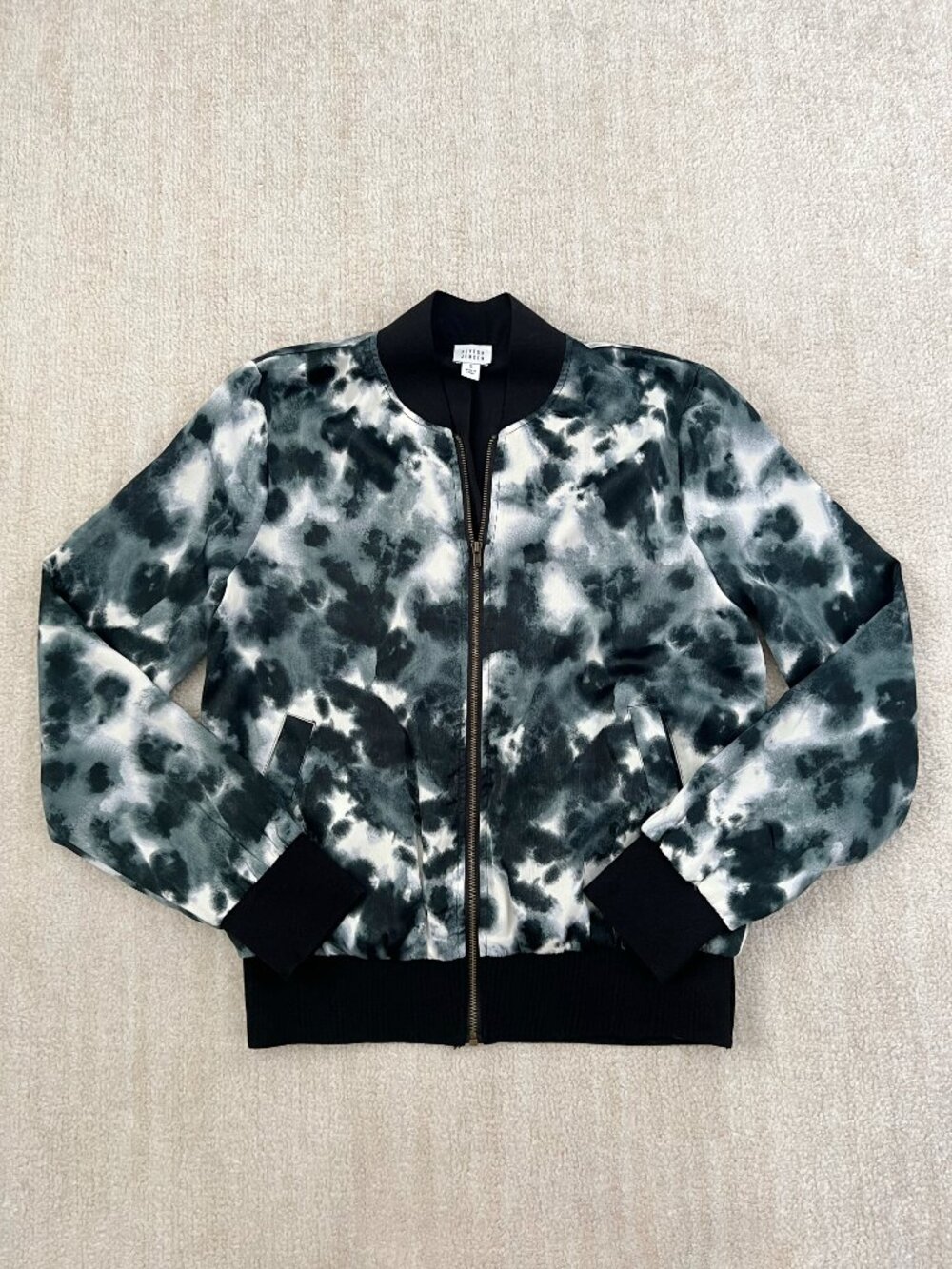 Evereve Peyton Jensen Melody Tie Dye Zip Up Bomber Jacket S